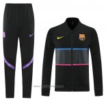 Ensemble Survetement Veste FC Barcelone 2021-2022 Noir