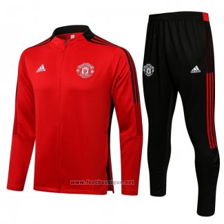 Ensemble Survetement Veste Manchester United 2021-2022 Rouge Y Noir