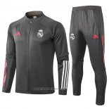 Ensemble Survetement Veste Real Madrid Enfant 2020-2021 Gris