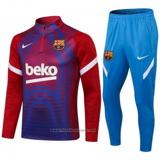 Ensemble Survetement Sweat FC Barcelone 2021-2022 Rouge