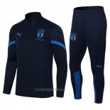 Ensemble Survetement Sweat Italie 2021-2022 Bleu