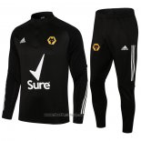 Ensemble Survetement Sweat Wolves 2021-2022 Noir