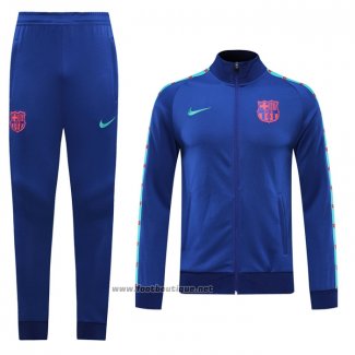 Ensemble Survetement Veste FC Barcelone 2020-2021 Bleu