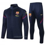 Ensemble Survetement Veste FC Barcelone Enfant 2020-2021 Bleu