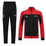 Ensemble Survetement Veste Milan AC 2021 Rouge Y Noir