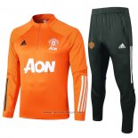 Ensemble Survetement Sweat Manchester United Enfant 2020-2021 Orange