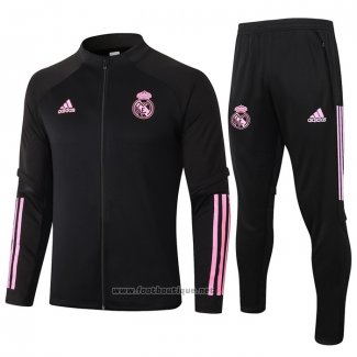 Ensemble Survetement Veste Real Madrid Enfant 2020-2021 Noir