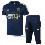 Ensemble Survetement Arsenal Manche Courte 2020-2021 Bleu