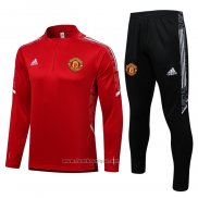 Ensemble Survetement Sweat Manchester United Ucl 2021-2022 Rouge