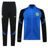 Ensemble Survetement Veste Inter Milan 2020-2021 Bleu et Noir