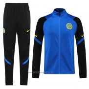 Ensemble Survetement Veste Inter Milan 2020-2021 Bleu et Noir