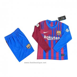 Maillot FC Barcelone Domicile Manches Longues Enfant 2021-2022