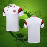 Maillot Polo Manchester United 2021-2022 Blanc Y Rouge